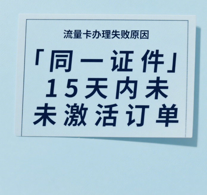 同一证件15天内存在未激活订单