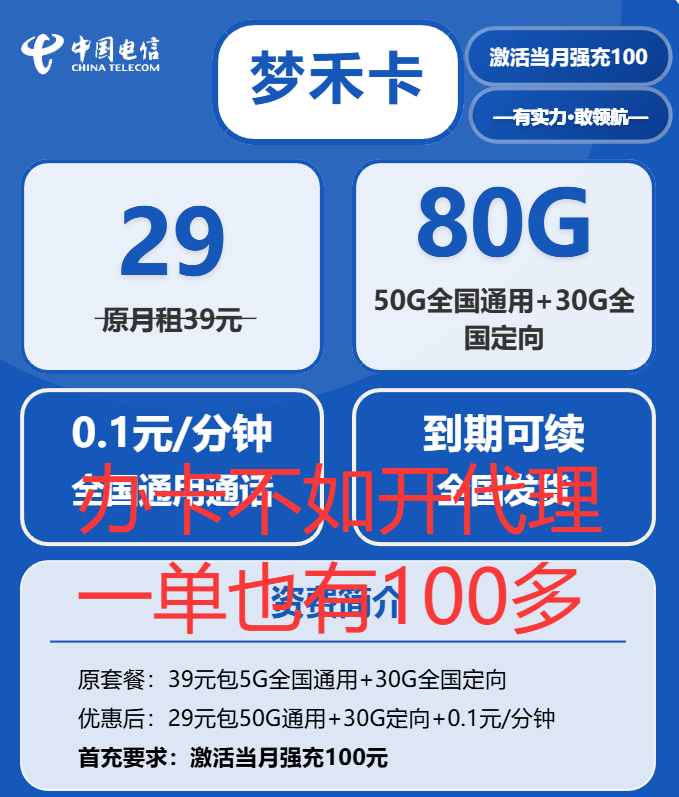 中国电信流量卡梦禾卡