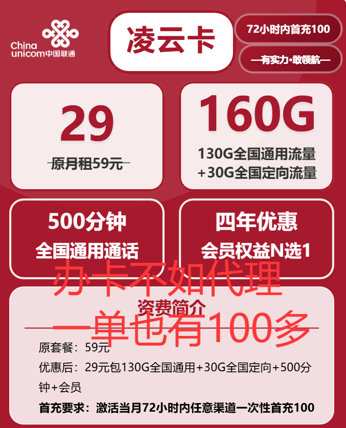 浙江联通流量卡：29元享130G通用流量与500分钟通话的长期套餐解